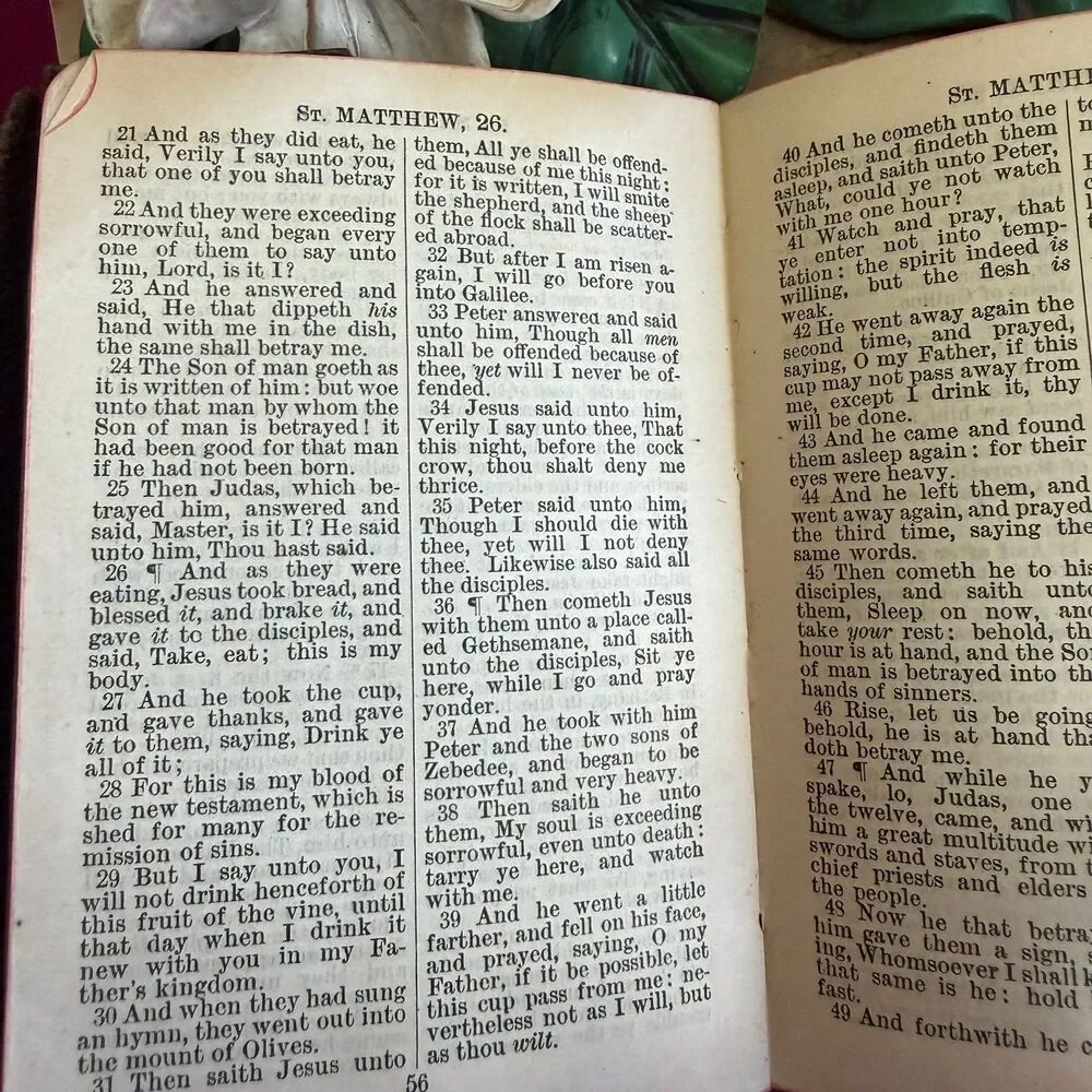 Ca 1903 The New Testament and Psalms, Oxford Ruby 32mos, Small Antique Bible